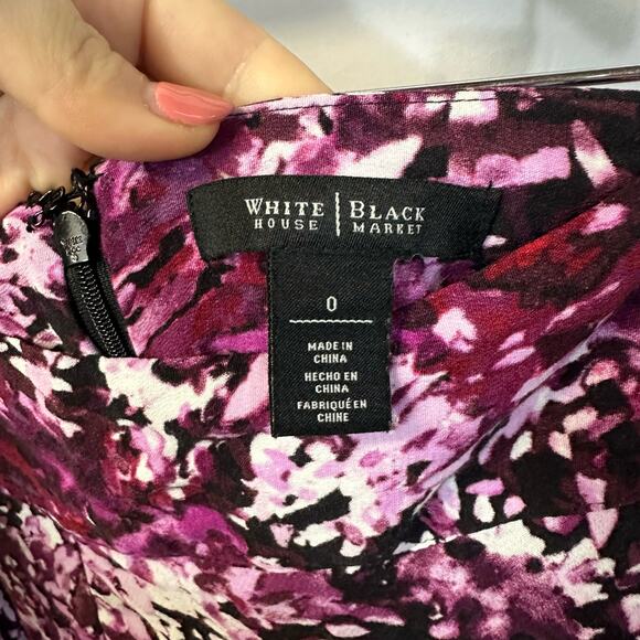 White House Black Market Pink Floral Flounce Mini Skirt Y2K Pockets 0 - Picture 3 of 7